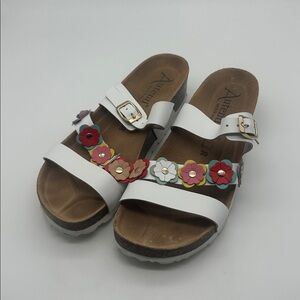 Aetrex Women's White Floral Sandals